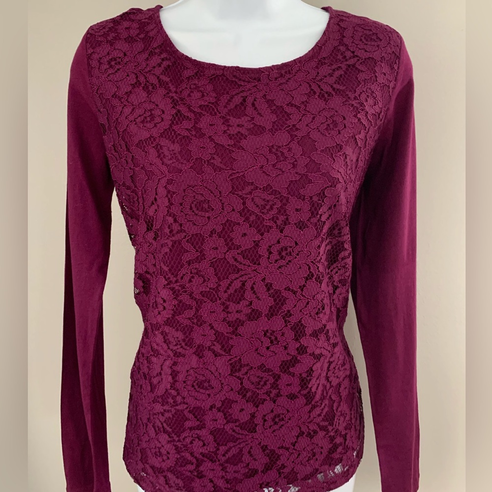 Ann Taylor Purple Lace Top